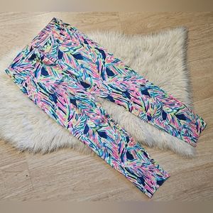 Lily Pulitzer Kelly Textured Ankle Length Skinny Pant Indigo Palm Reader Sz 4